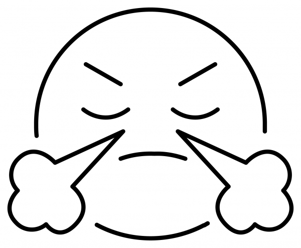 Face with Steam from Nose Emoji coloring page image