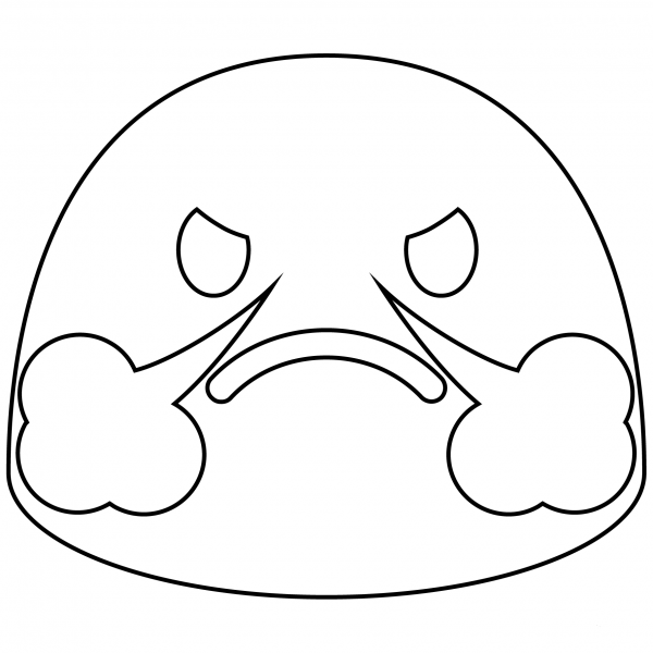 Face with Steam from Nose Emoji coloring page image