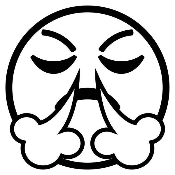 Face with Steam from Nose Emoji coloring page image