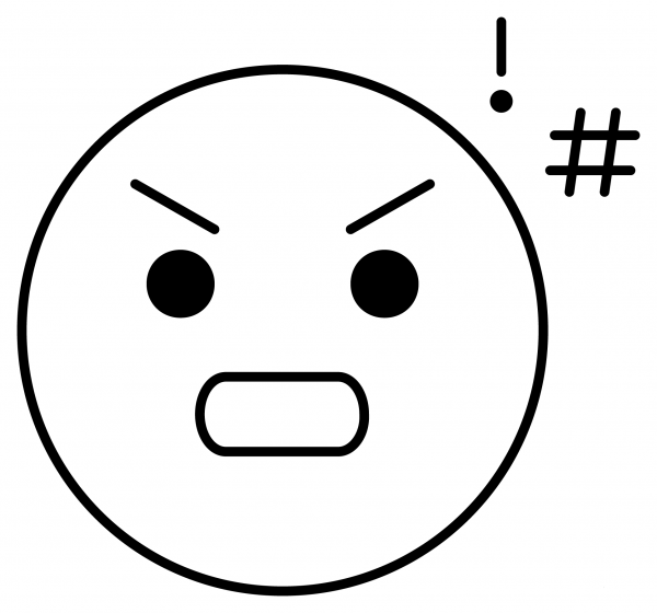 Face with Symbols on Mouth Emoji coloring page image