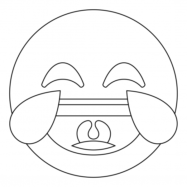 Face with Tears of Joy coloring page image