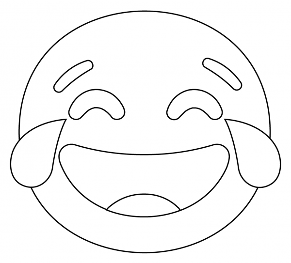 Face with Tears of Joy Emoji coloring page image