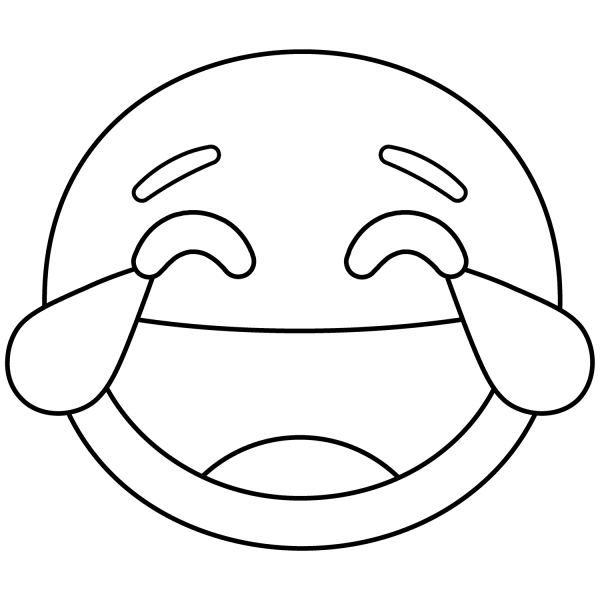 Face with Tears of Joy Emoji coloring page image