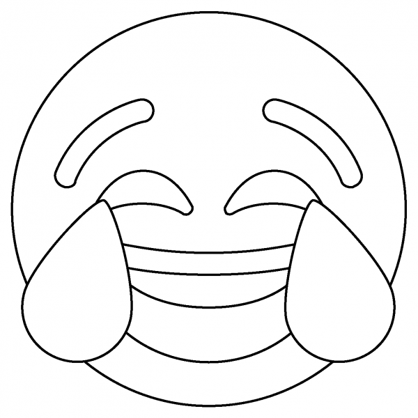 Face with Tears of Joy Emoji coloring page image