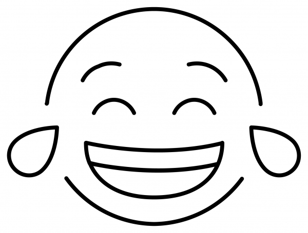 Face with Tears of Joy Emoji coloring page image