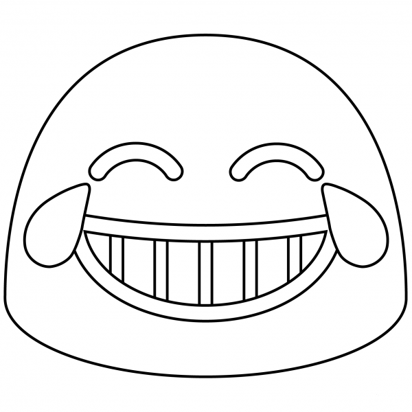Face with Tears of Joy Emoji coloring page image