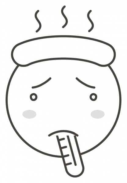 Face with Thermometer coloring page image