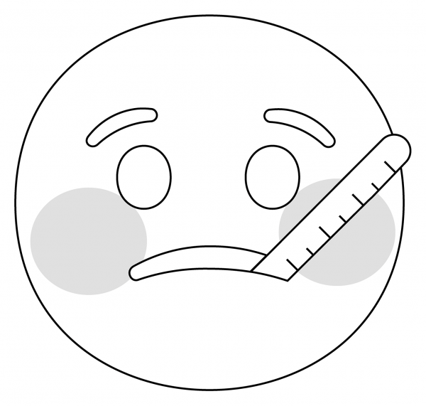 Face with Thermometer Emoji coloring page image