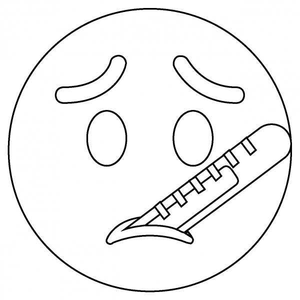 Face with Thermometer Emoji coloring page image