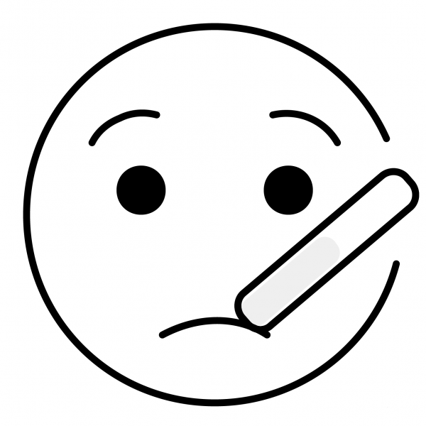 Face with Thermometer Emoji coloring page image