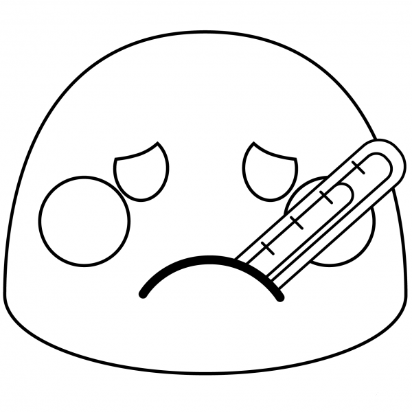 Face with Thermometer Emoji coloring page image