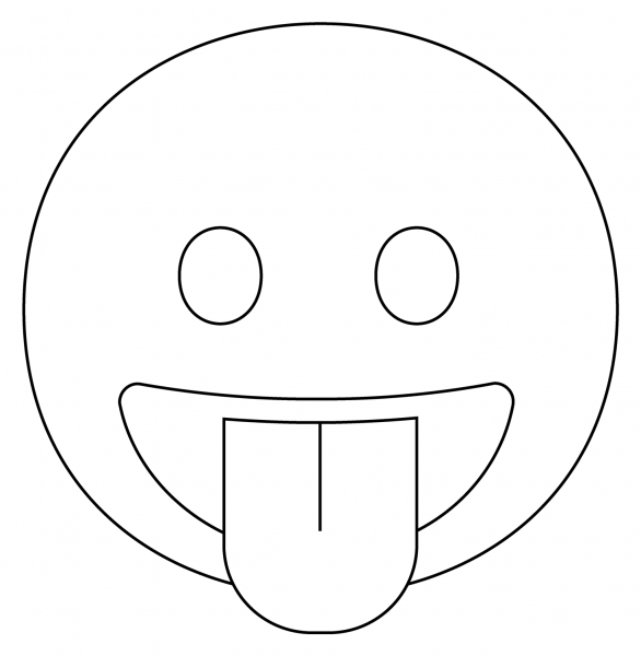 Face with Tongue Emoji coloring page image