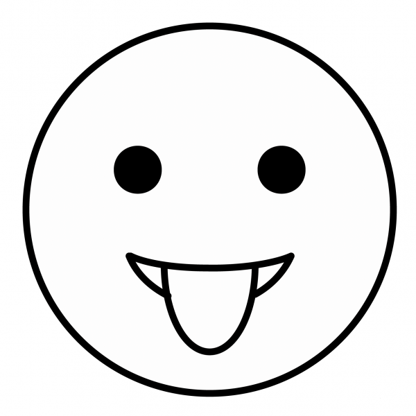 Face with Tongue Emoji coloring page image