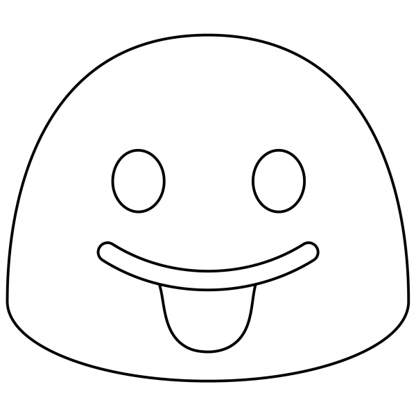Face with Tongue Emoji coloring page image