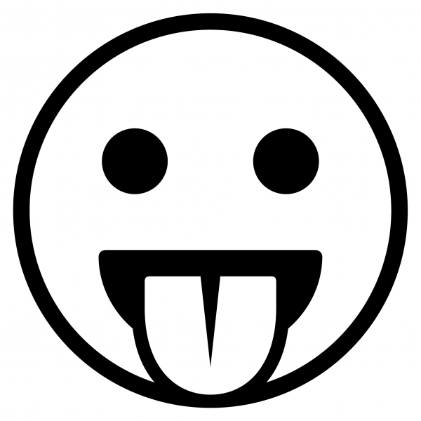 Face with Tongue Emoji coloring page image
