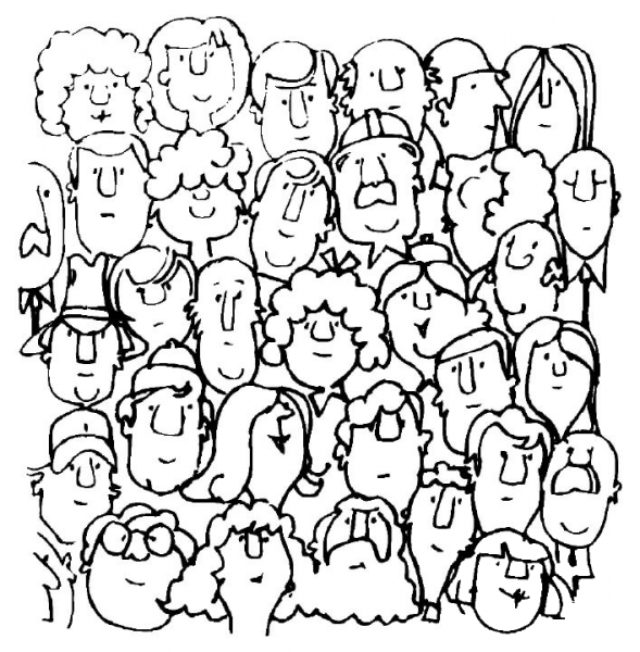 Faces coloring page image
