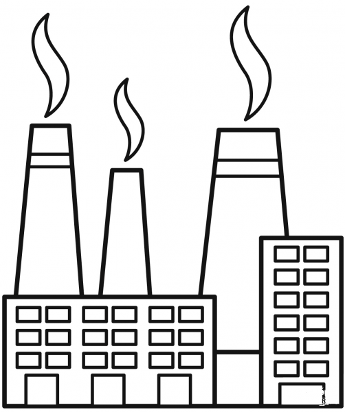 Factory coloring page image