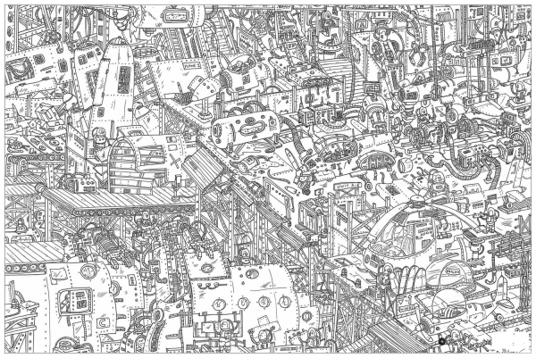 Factory Doodle coloring page image