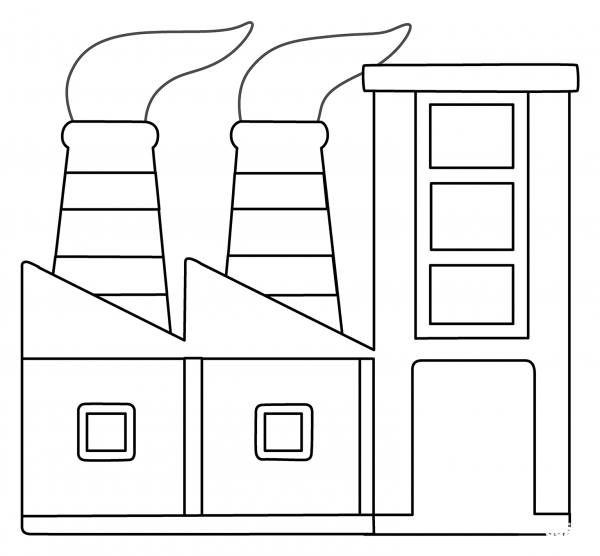 Factory Emoji coloring page image