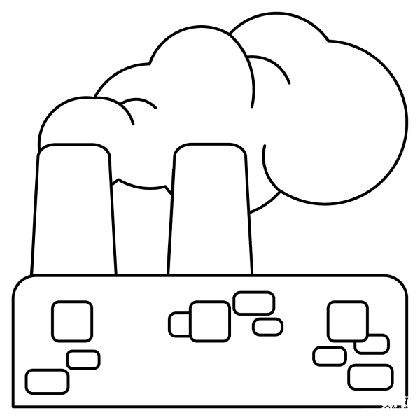 Factory Emoji coloring page image