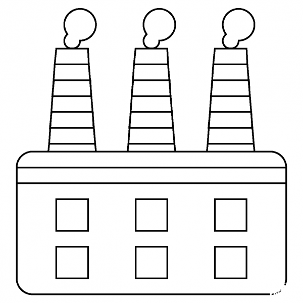 Factory Emoji coloring page image