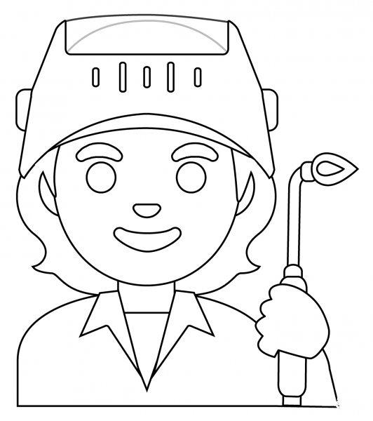 Factory Worker Emoji coloring page image