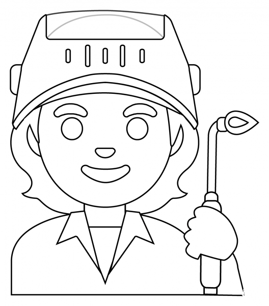 Factory Worker Emoji coloring page image