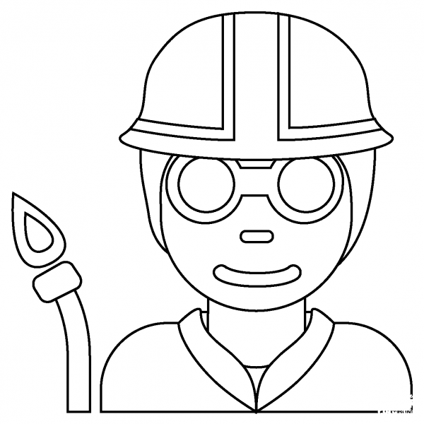 Factory Worker Emoji coloring page image