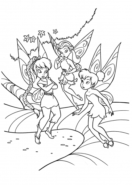Fairies coloring page image