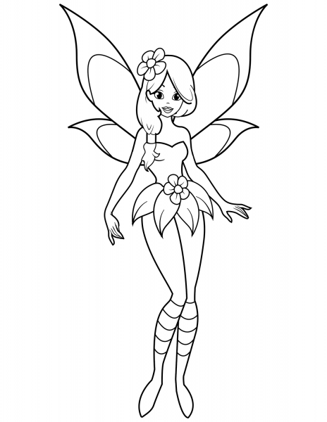 Fairy coloring page image