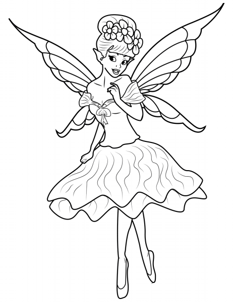 Fairy coloring page image