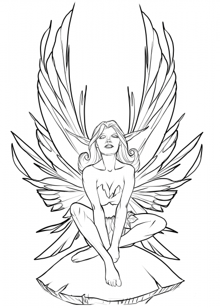 Fairy coloring page image