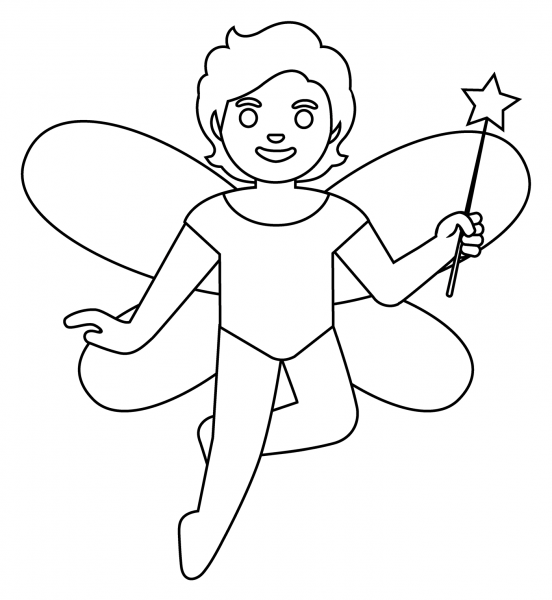 Fairy Emoji coloring page image