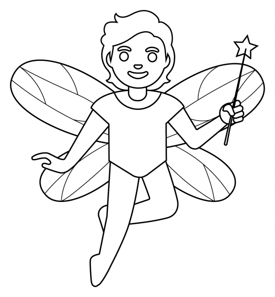 Fairy Emoji coloring page image