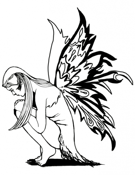 Fairy Tattoo coloring page image