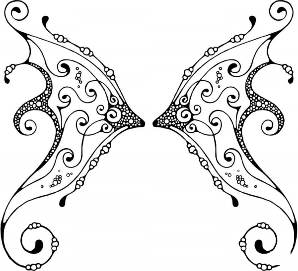 Fairy Wing with Pattern coloring page image