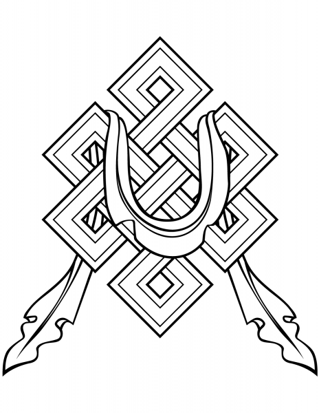Faith Buddhism Endless Knot coloring page image