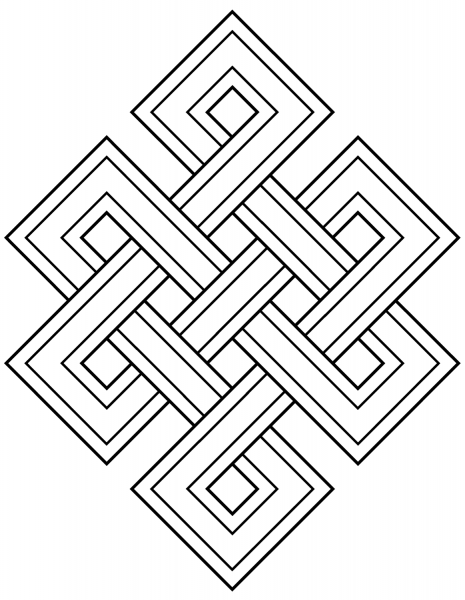 Faith Buddhism Endless Knot coloring page image