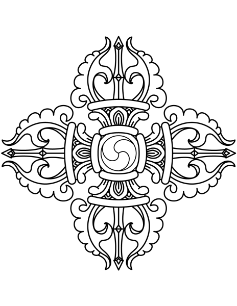Faith Buddhism Vajra coloring page image