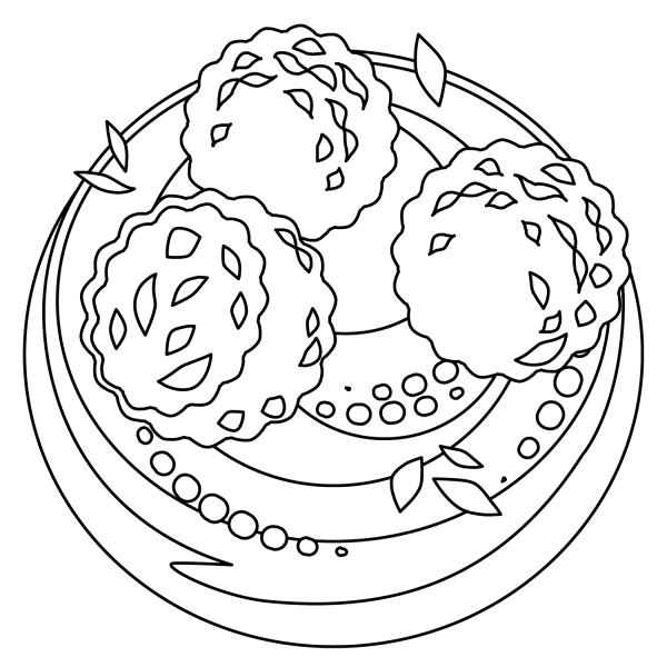 Falafel Emoji coloring page image