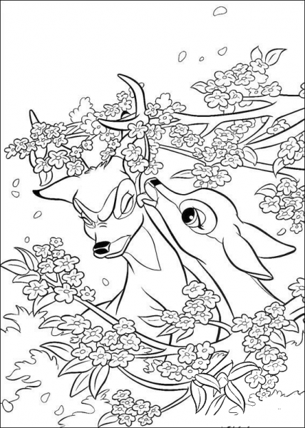 Faline And Bambi  coloring page image