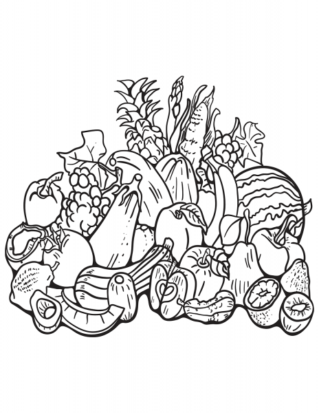 Fall Harvest coloring page image