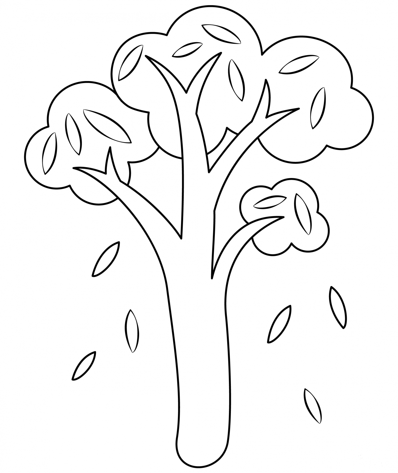 Fall Tree Coloring Page ColouringPages