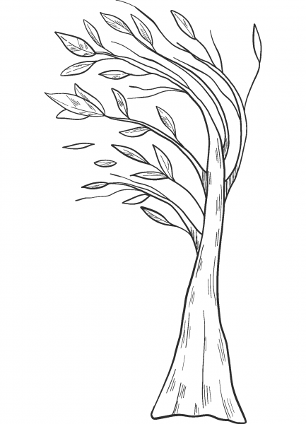 Fall Tree coloring page image