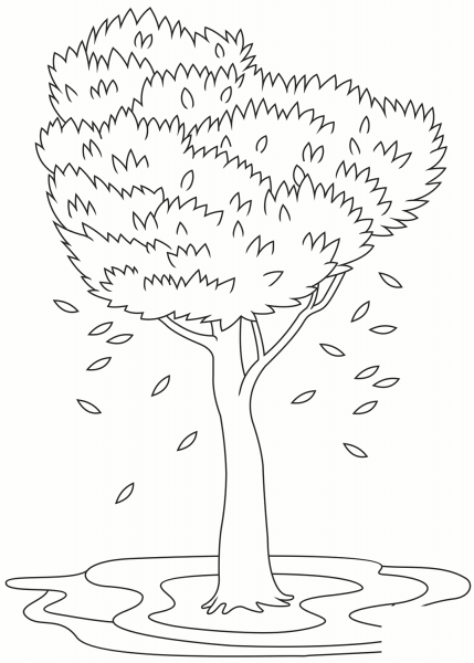 Fall Tree coloring page image
