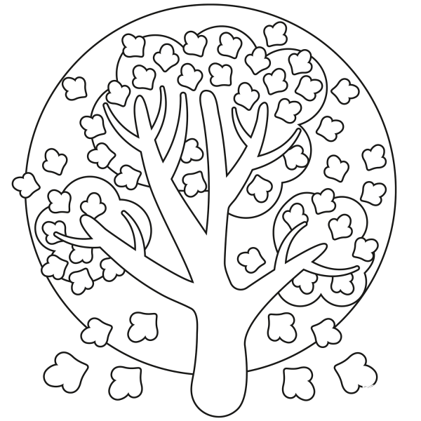 Fall Tree coloring page image