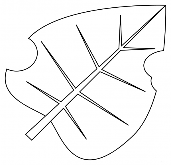 Fallen Leaf coloring page image