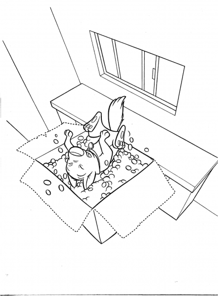 Falling In The Gift Boxes  coloring page image