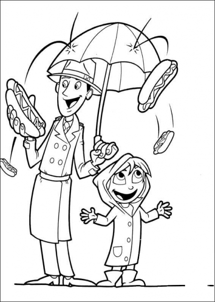Falling Sandwiches  coloring page image