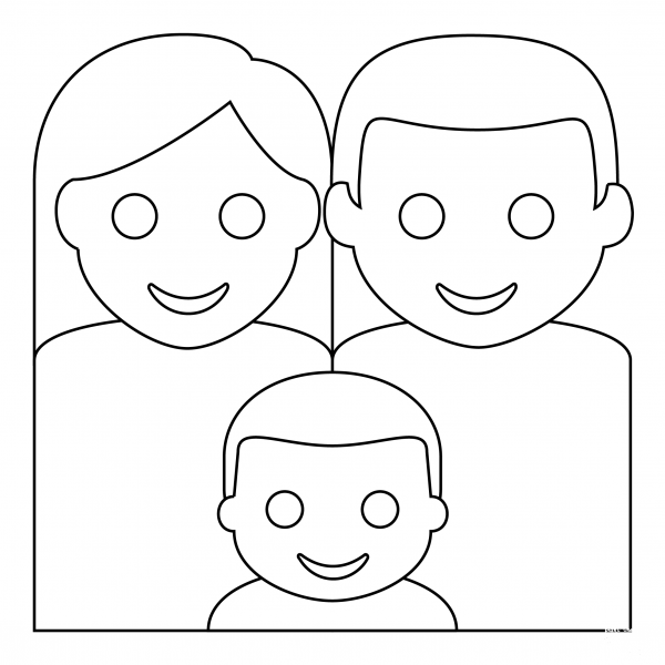 Family coloring page image